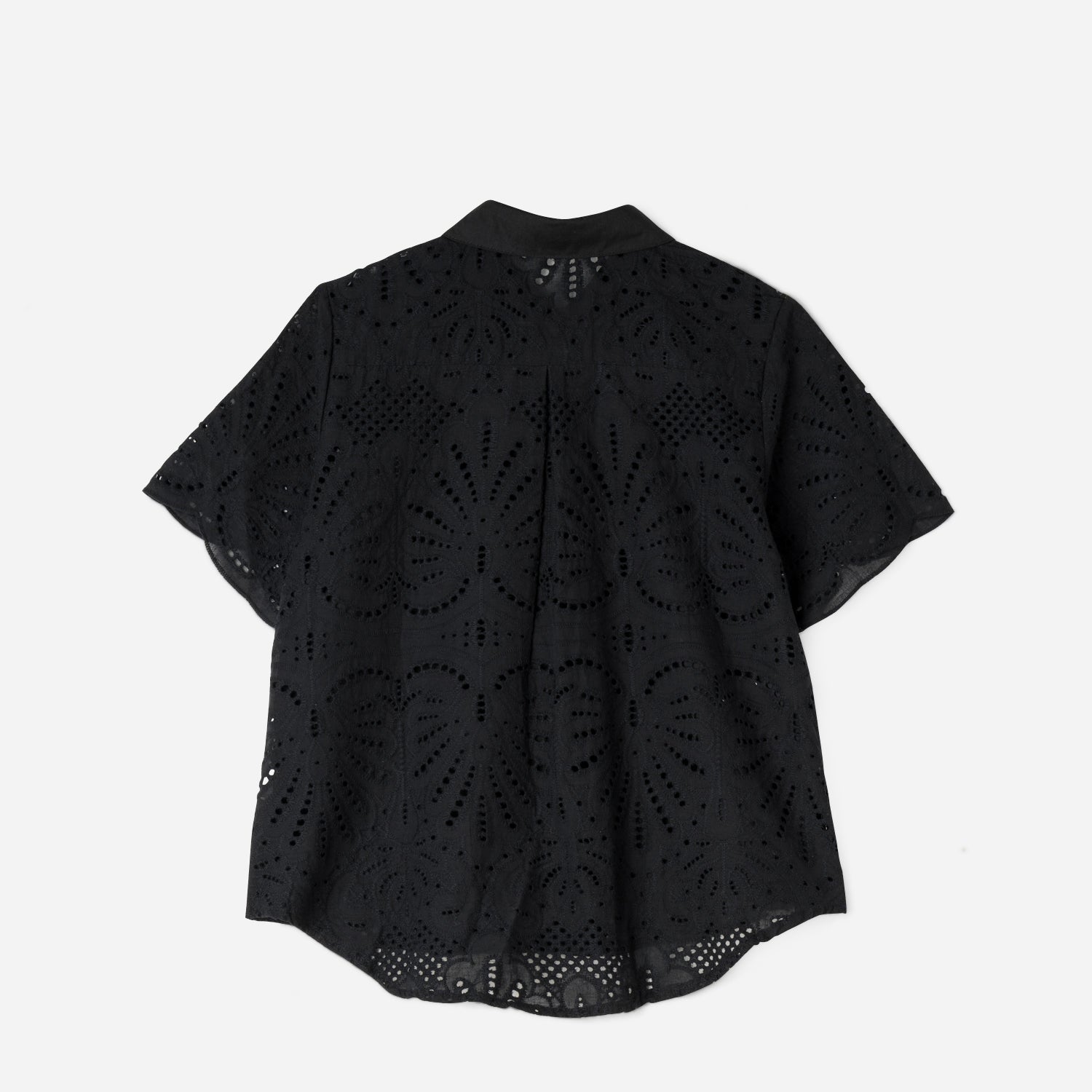 Chemise TEXTO noire broderie anglaise