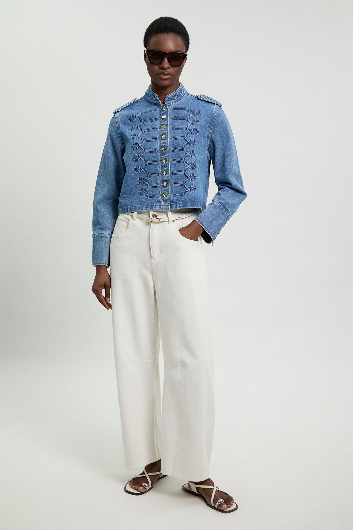 KarenMillen Denim Military Jacket
