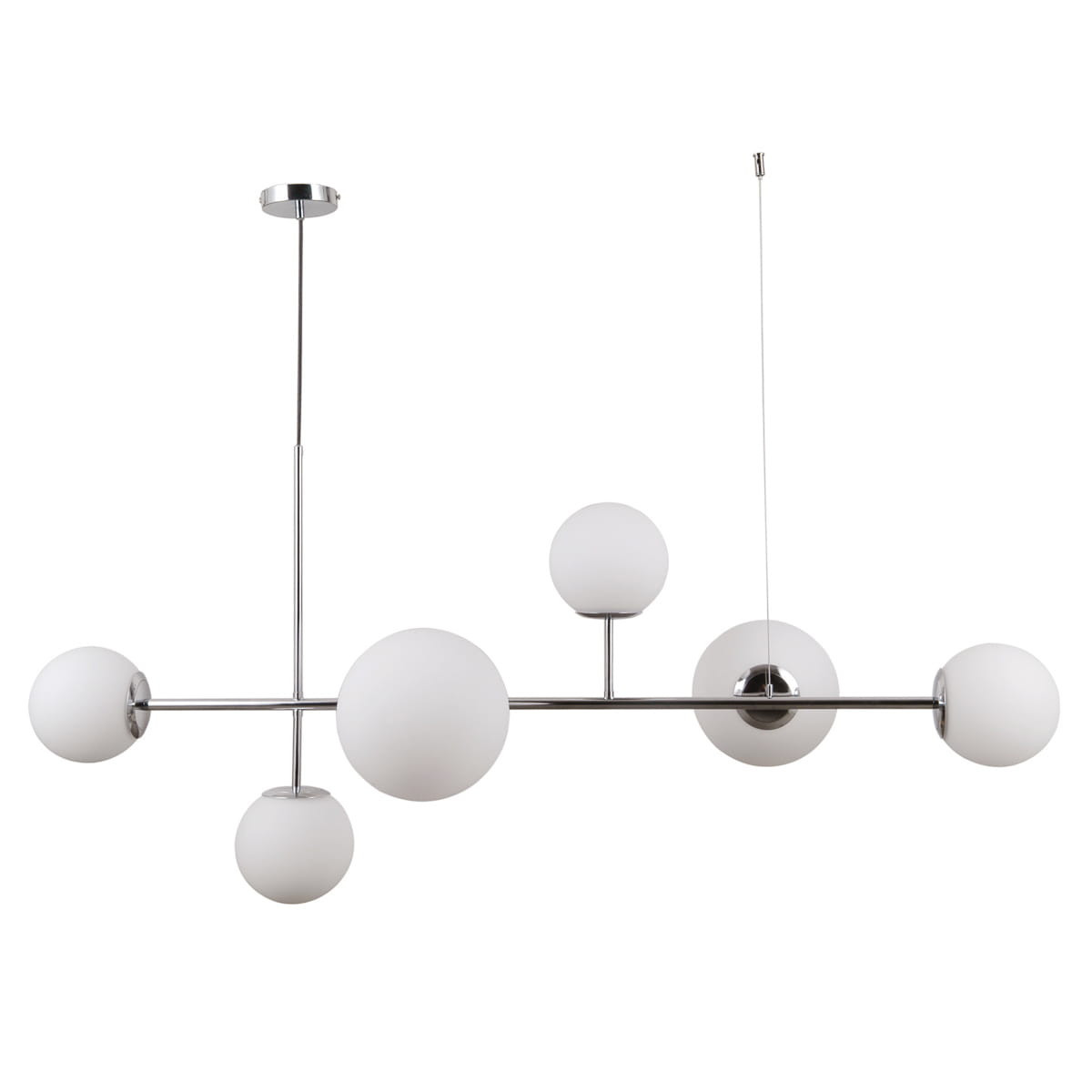 Lampa wisząca chromowana biała Vailante 6xE14x5W wym: 110x115x54 cm Italux
