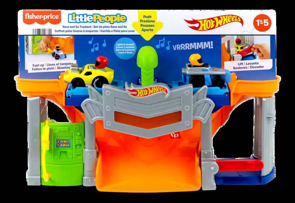 Fisher-Price Little People® Hot Wheels® Race and Go Track Playset