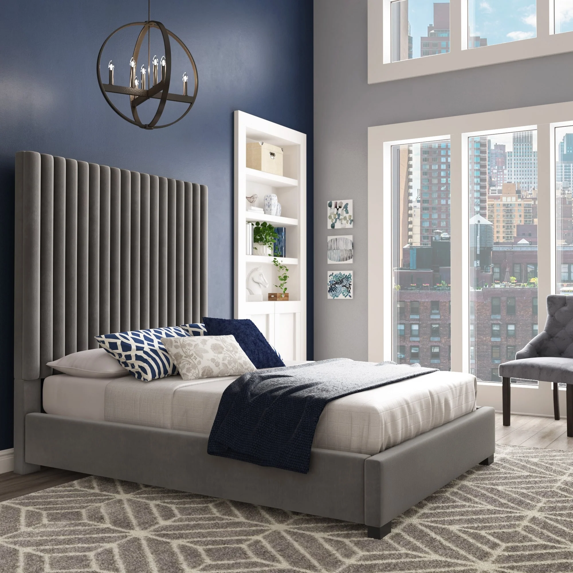 Aart Tufted Solid Wood and Upholstered Platform Bed by iNSPIRE Q Bold