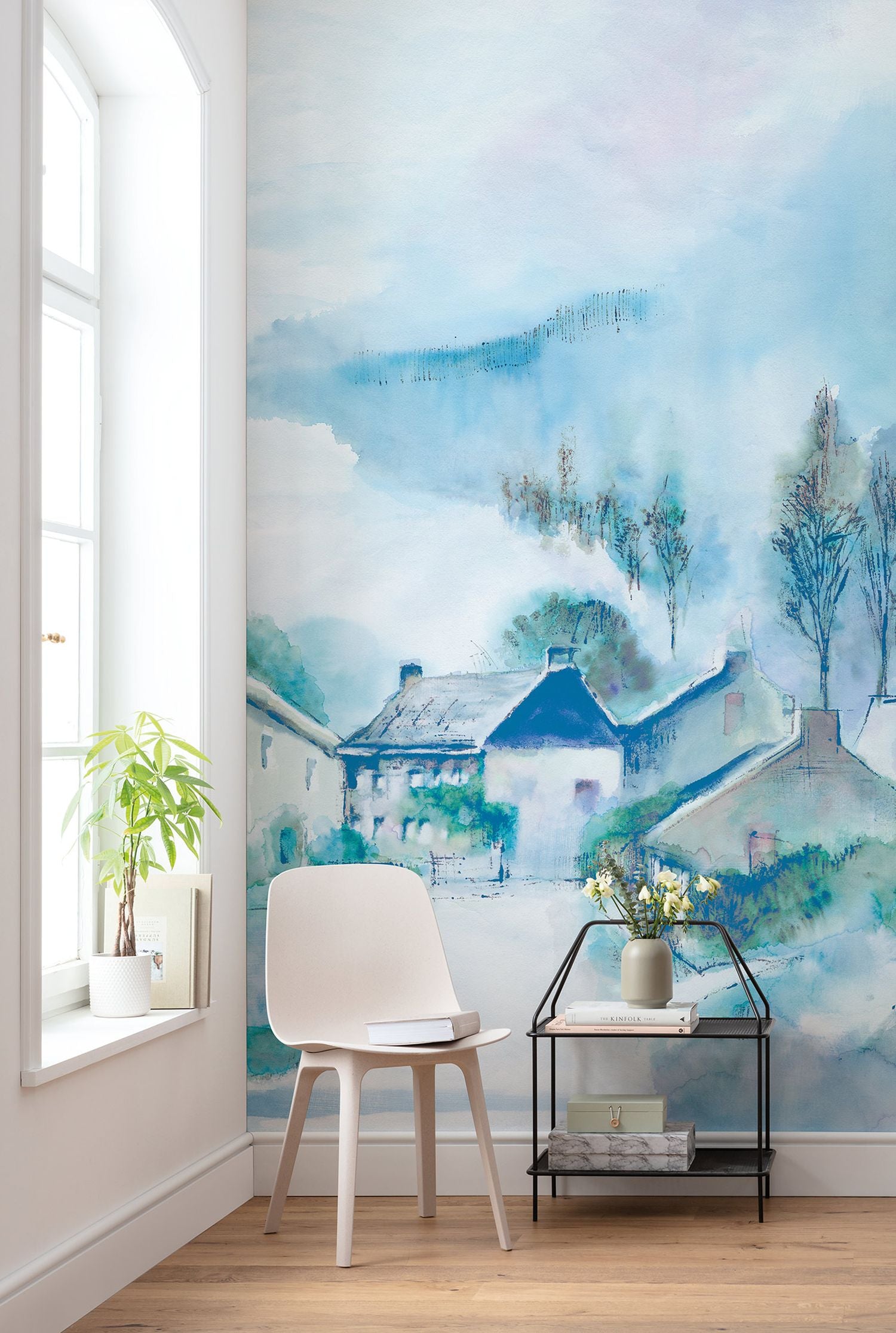 Komar fotobehang bosrijk landschap blauw - 200 x 250 cm - 610006