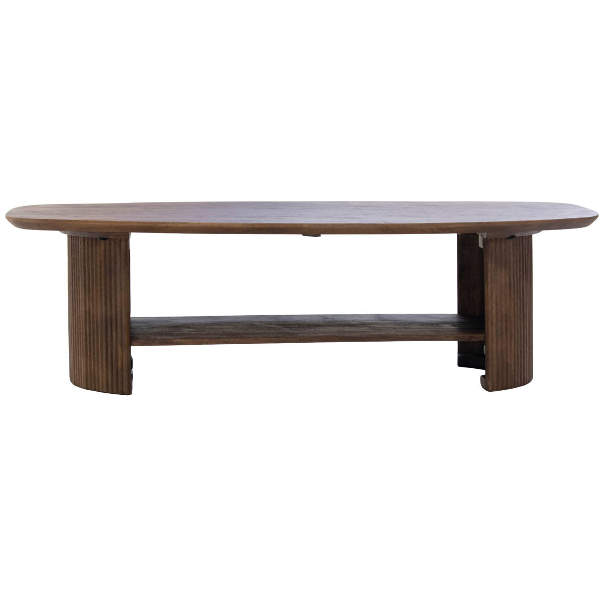 Giga Meubel Salontafel Lorna - Deens Ovaal Bruin Hout - 130x70x38cm