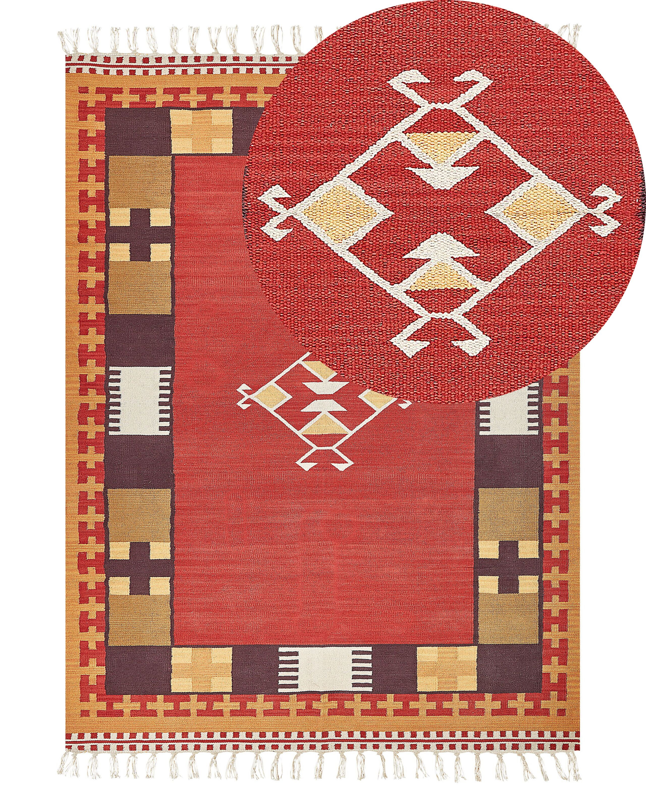 Dywan bawełniany kilim 140 x 200 cm wielokolorowy