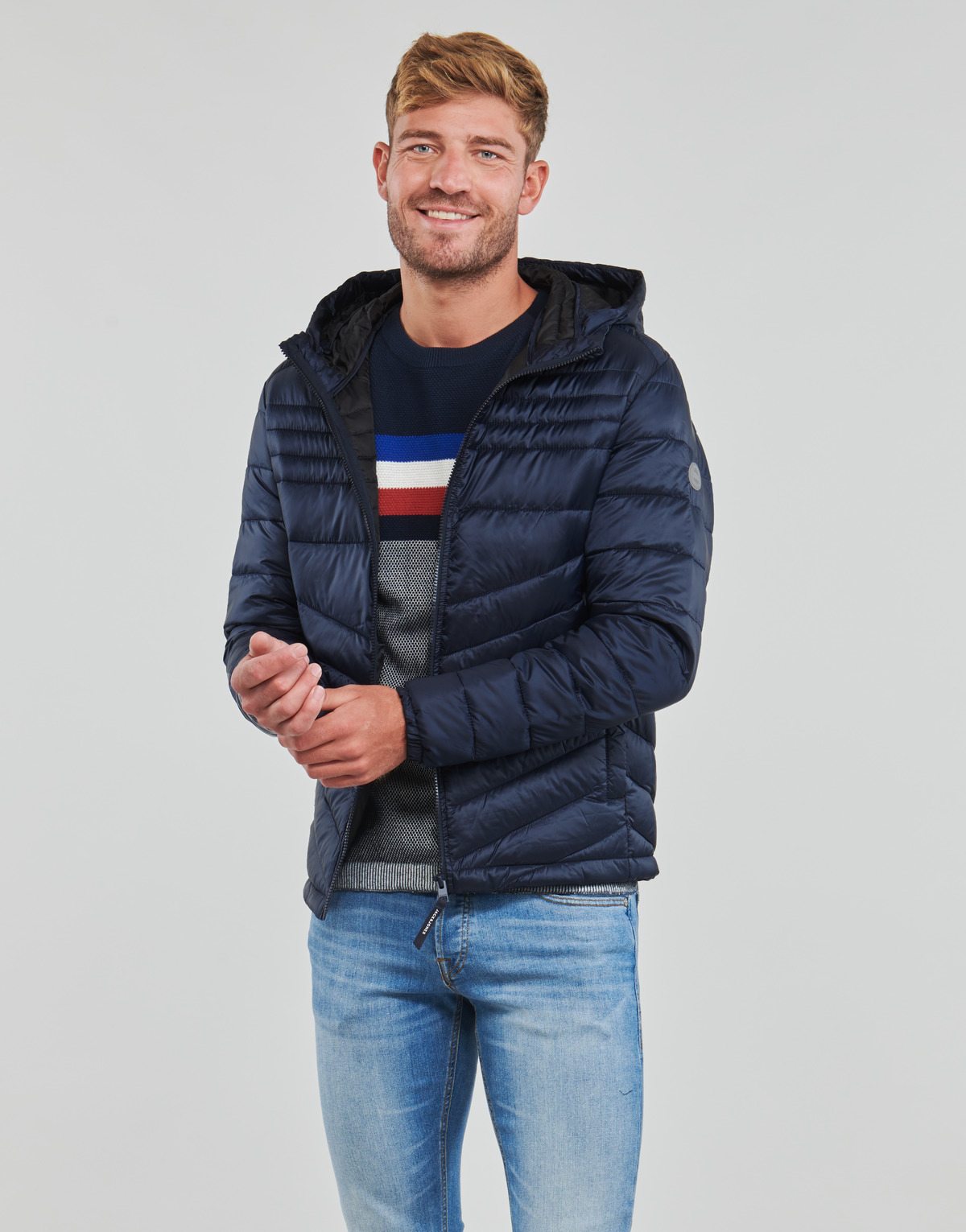Jack & Jones - JJEHERO PUFFER HOOD - Marine