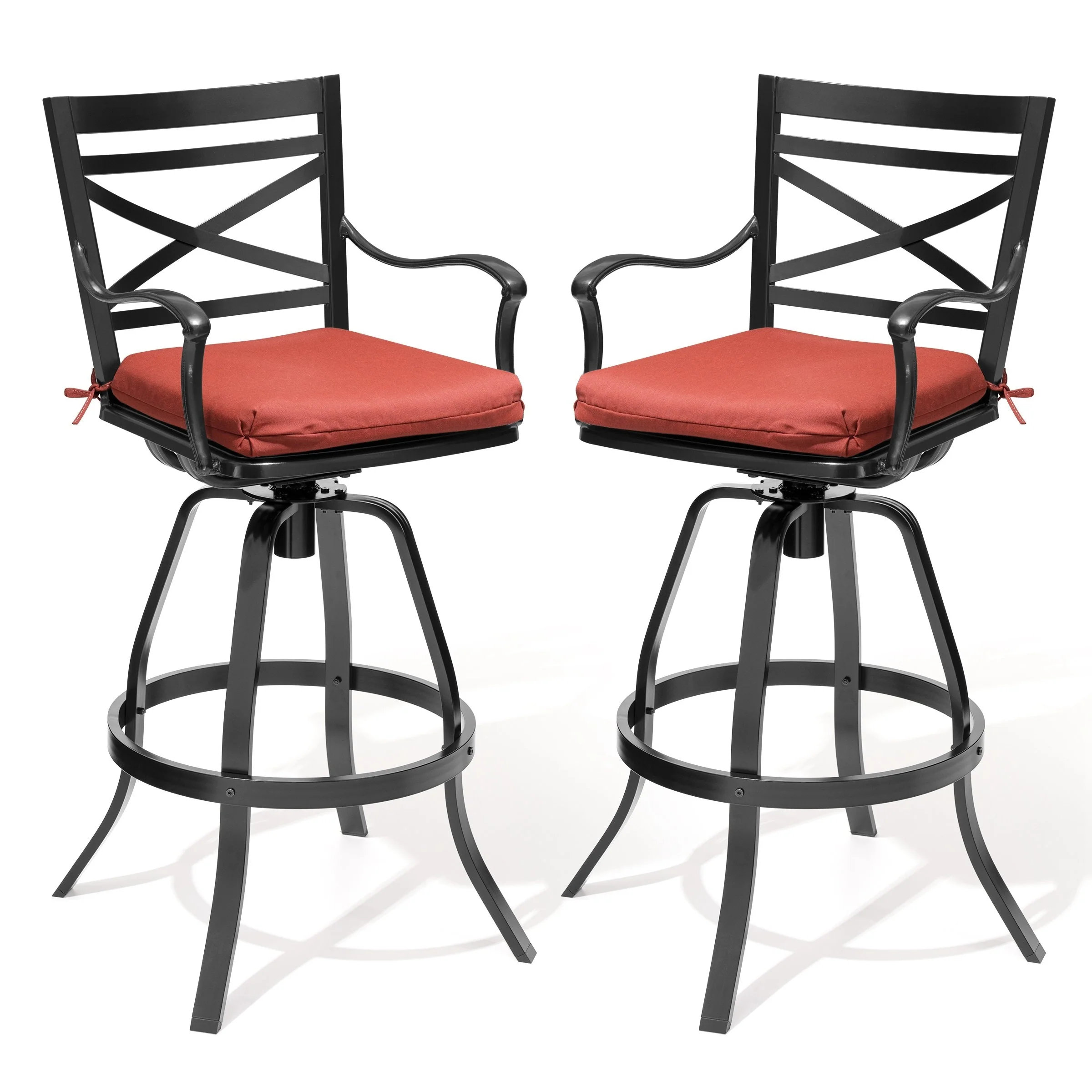 Outdoor Patio Swivel Bar Stool Aluminum Bar Chair with Sunbrella Cushion