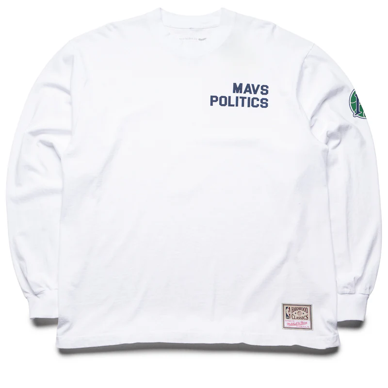 Politics x Dallas Mavericks x Mitchell & Ness L/S Tee - White