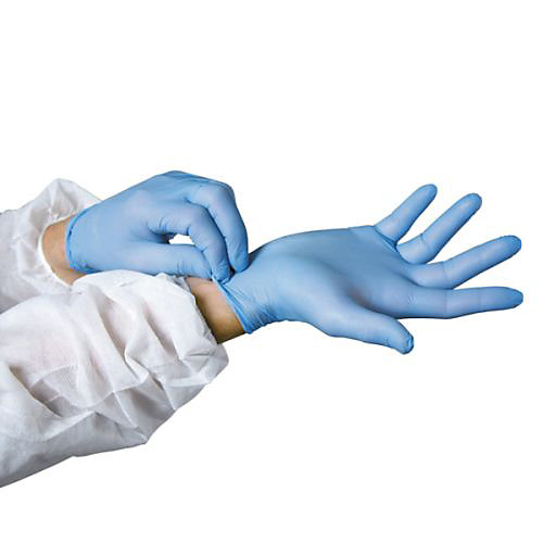 Boîte de 100 gants jetables nitrile poudrés bleu taille S - NITRILE POUDRE S