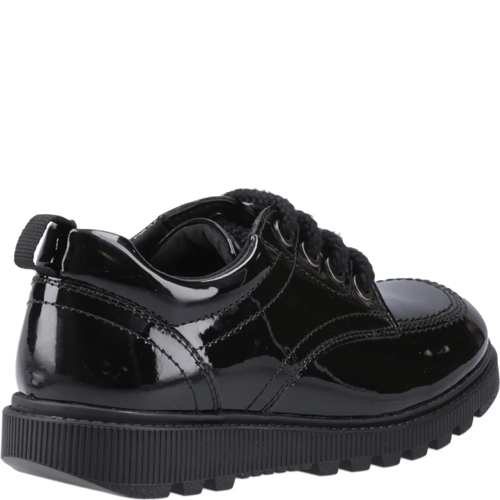 Hush Puppies Keeley Lace Up Patent Junior School Shoes