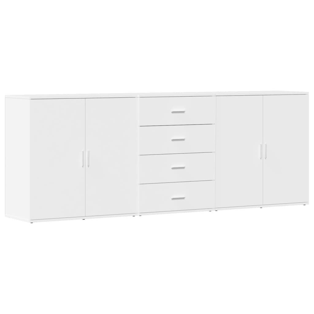 3x Szafka Biała 79x38x80 cm do Salonu Pokoju Sypialni