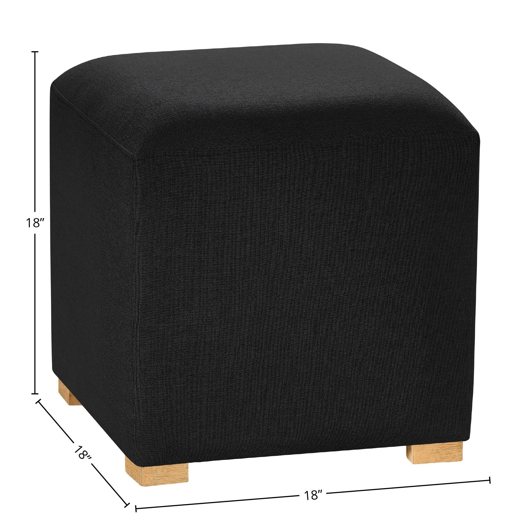 Lamar Upholstered Ottoman, Midnight