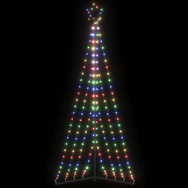 Choinka Metalowa z Lampek Sztuczna Choinka na Maszcie LED 187 cm