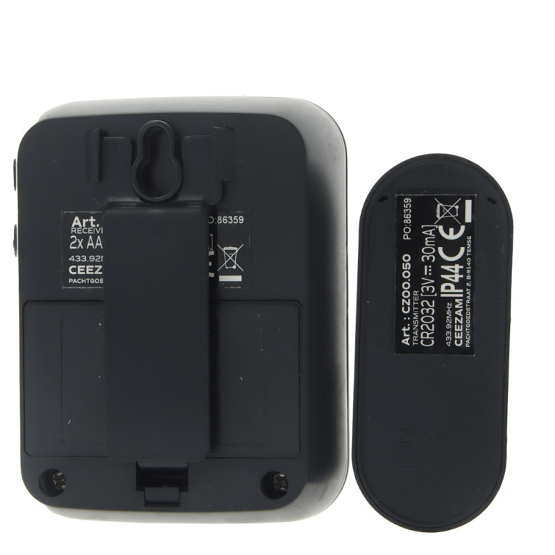 Sonnette sans fil avec vibreur 38 mélodies 100 m anthracite CEEZAM
