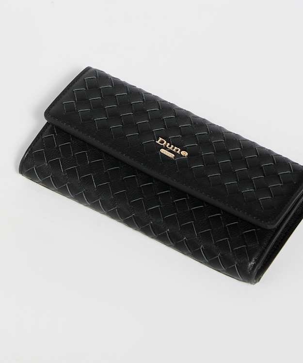 Kokos Black - Woven Black Leather Purse