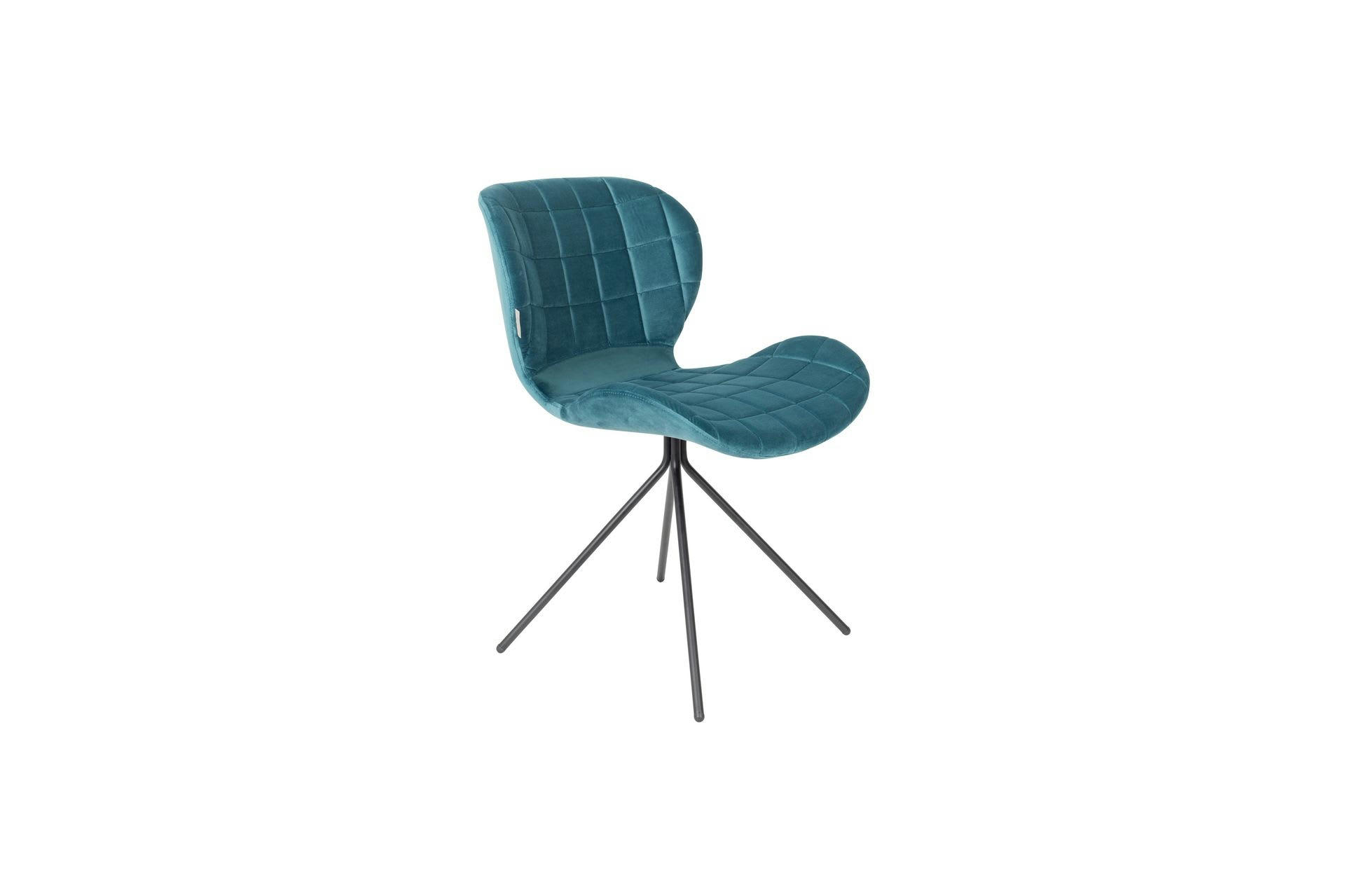 OMG - Chaise en velours pétrole