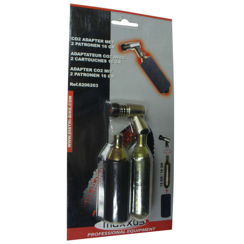 Adaptateur pour cartouches de CO2 avec 2 cartouches 16 g