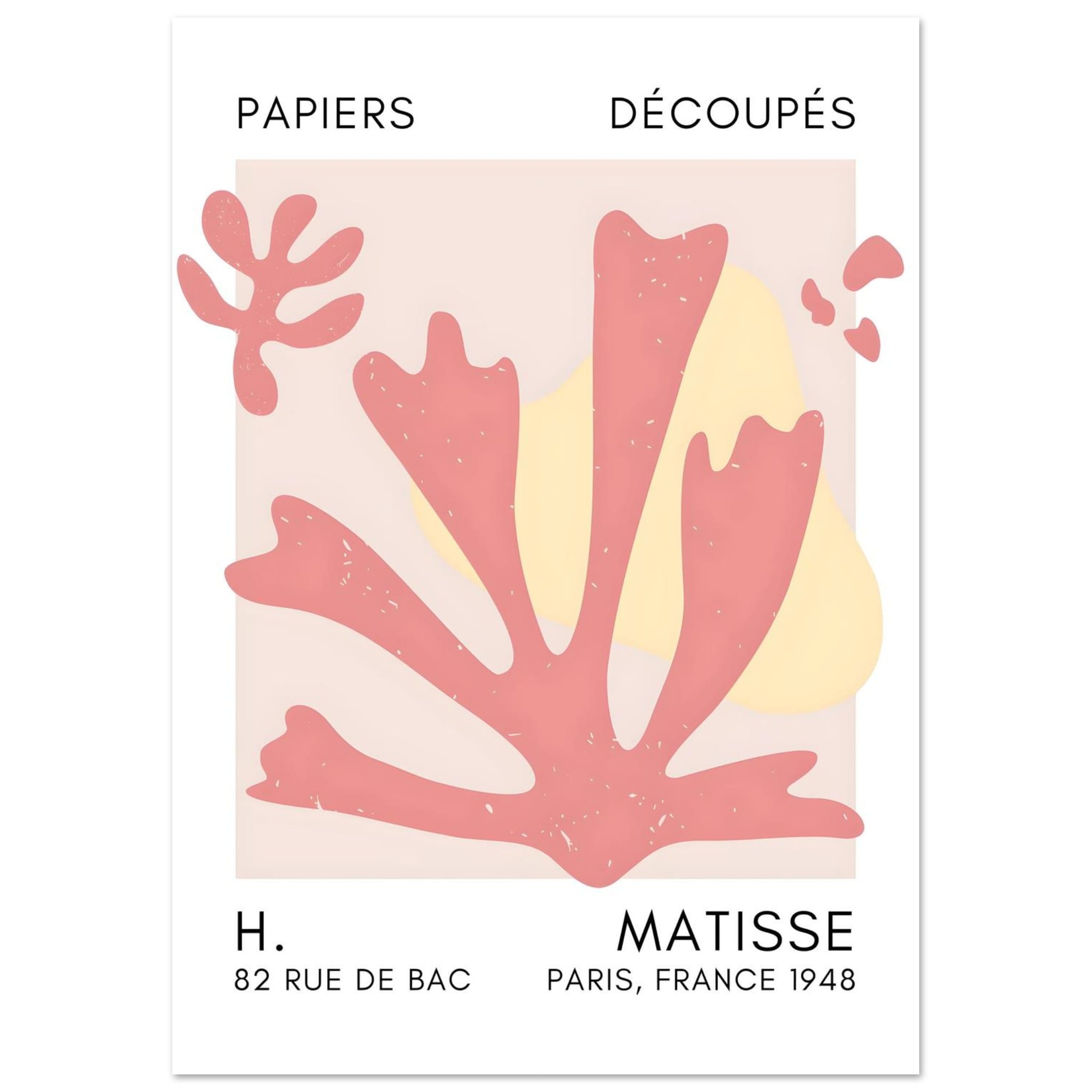 Artfulprints Poster Matisse – Abstract bloom taupe  - A4 21x29.7 cm - Taupe