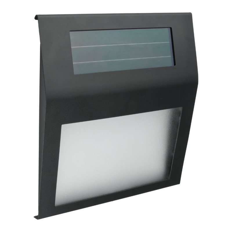 Lampa solarna LED czarna podświetlany numer domu IP44 DPM