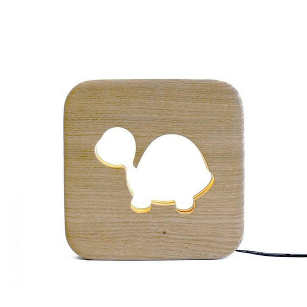 BLUMEN - Lampe à poser veilleuse en bois tortue