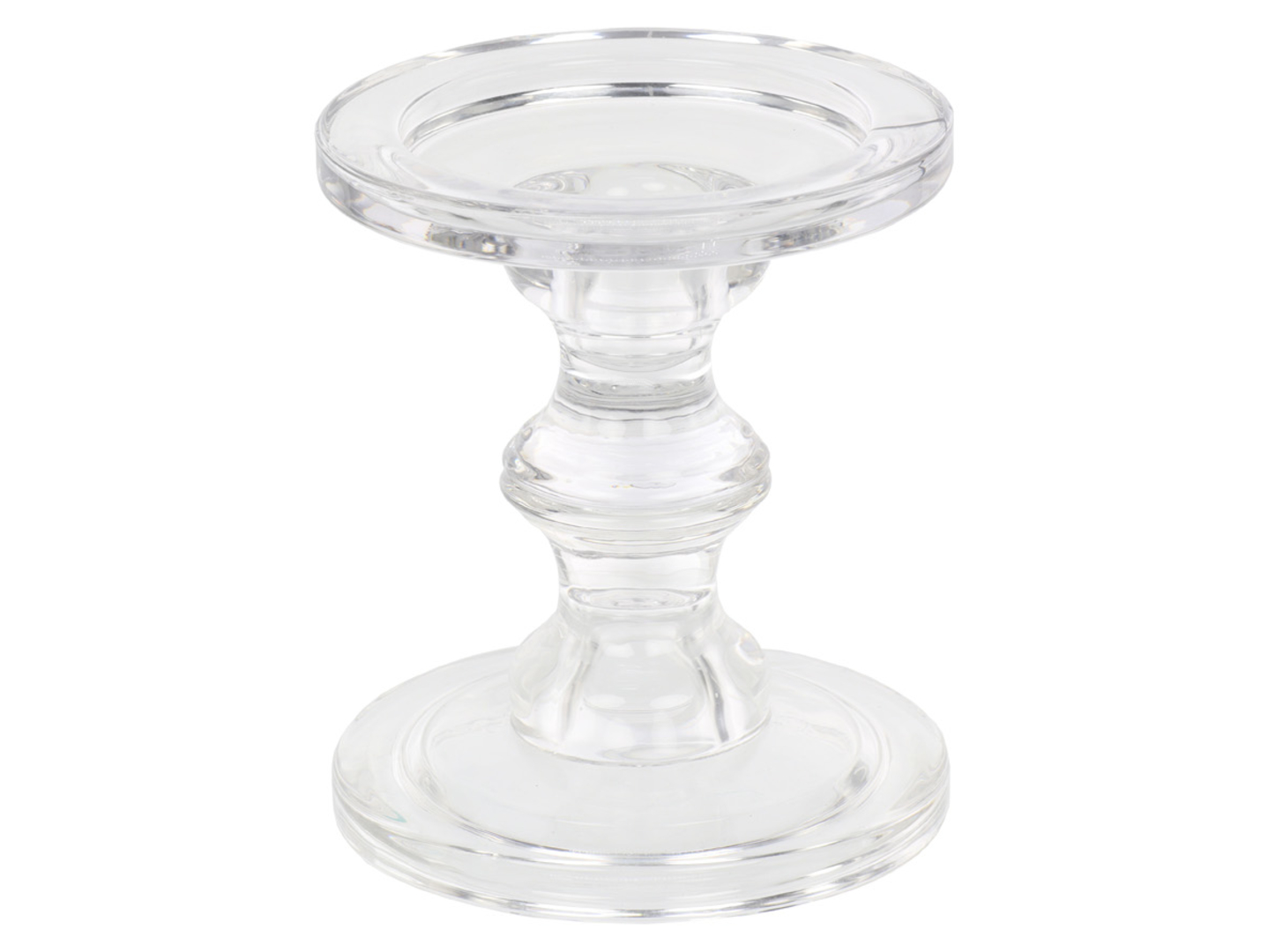 Świecznik szklany 13 cm transparentny