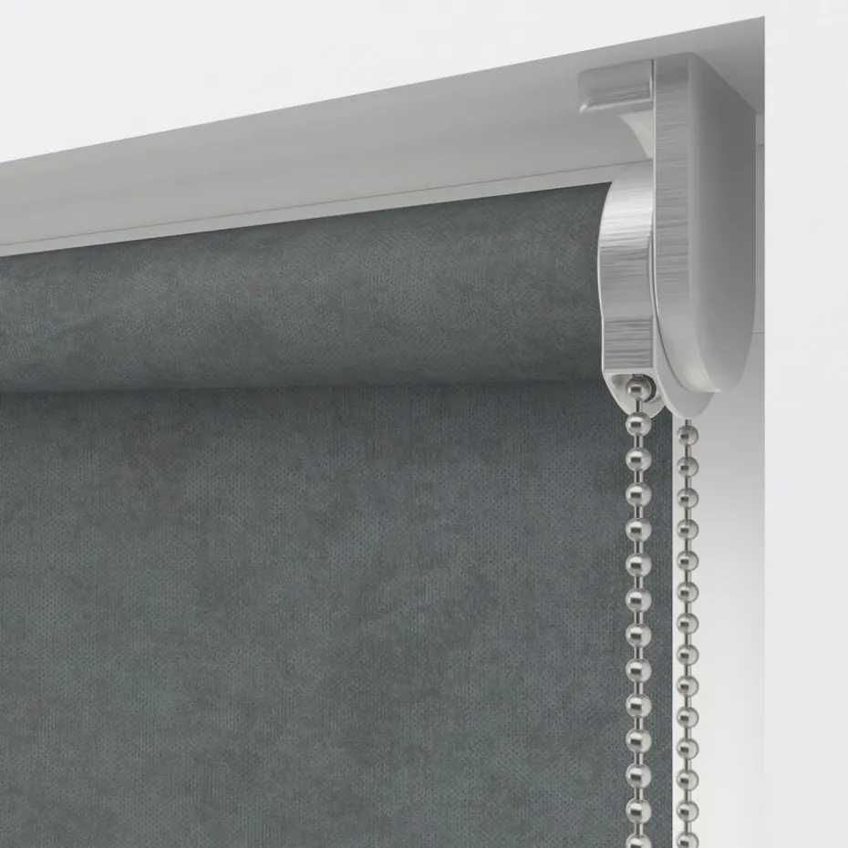 Kwantum Rolgordijnen | Fenstr Rolgordijn Gus Velours  Verduisterend Grijs