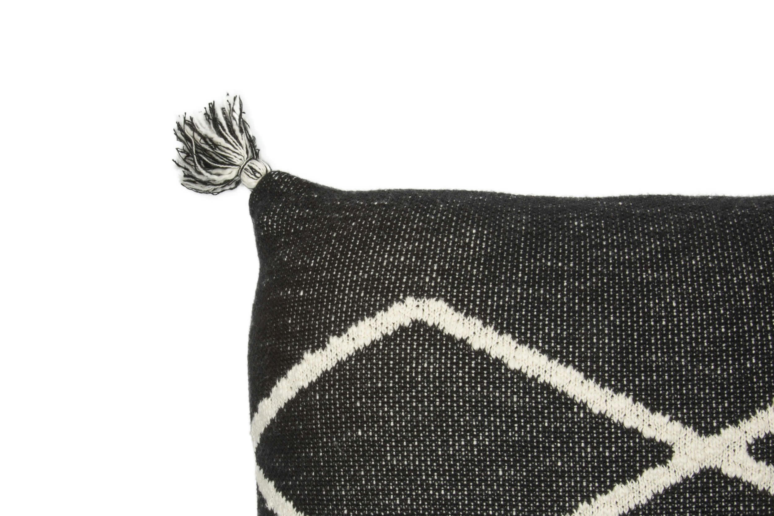 OASIS - Coussin tricoté en coton noir 30x48