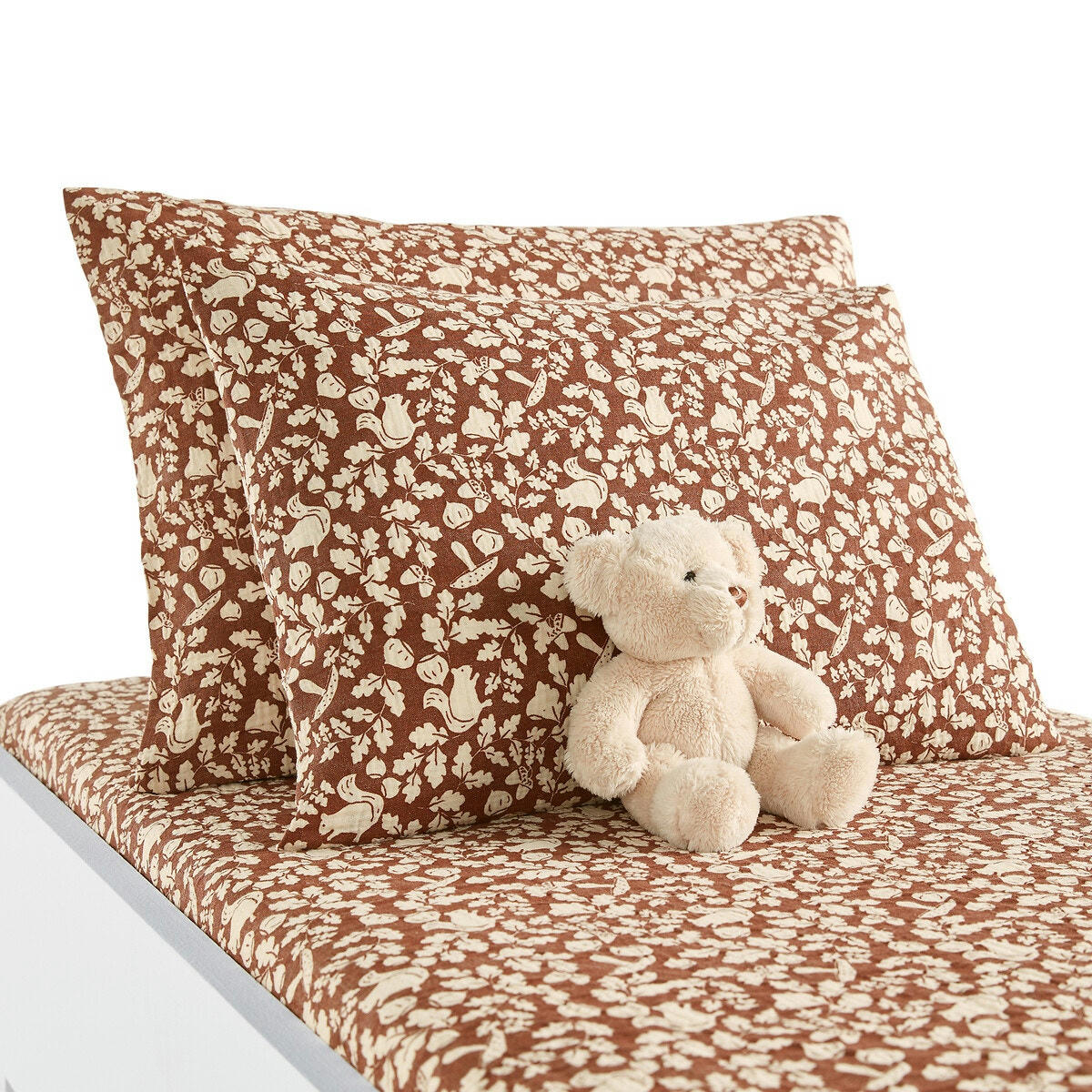 Taie d'oreiller bébé coton lavé, Noisette