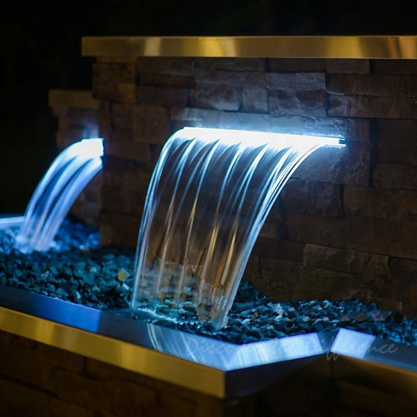 Lame d'eau pour piscine Cascade en acrylique 90cm Avec Led intégrées Bluetooth Wifi Télécommande Piscine et fontaine bassins