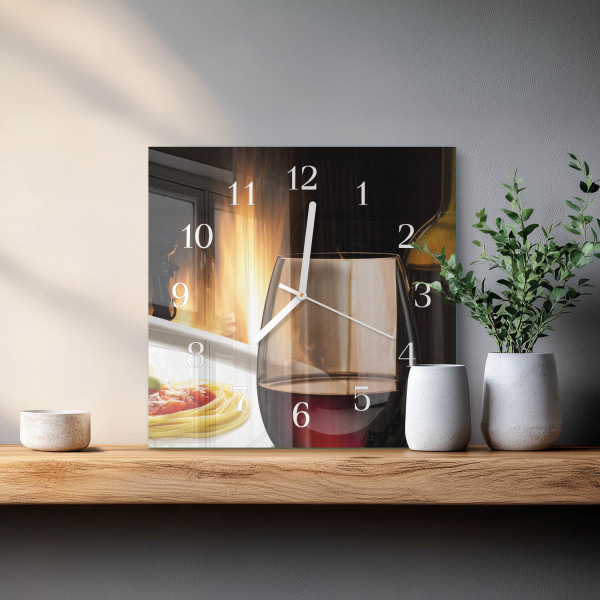 Zegar do kuchni 30x30 Spaghetti design na ścianę