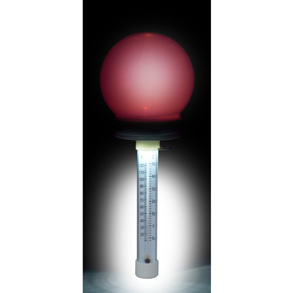 Thermomètre piscine solaire boule lumineuse changement de couleur Ø8xH23cm