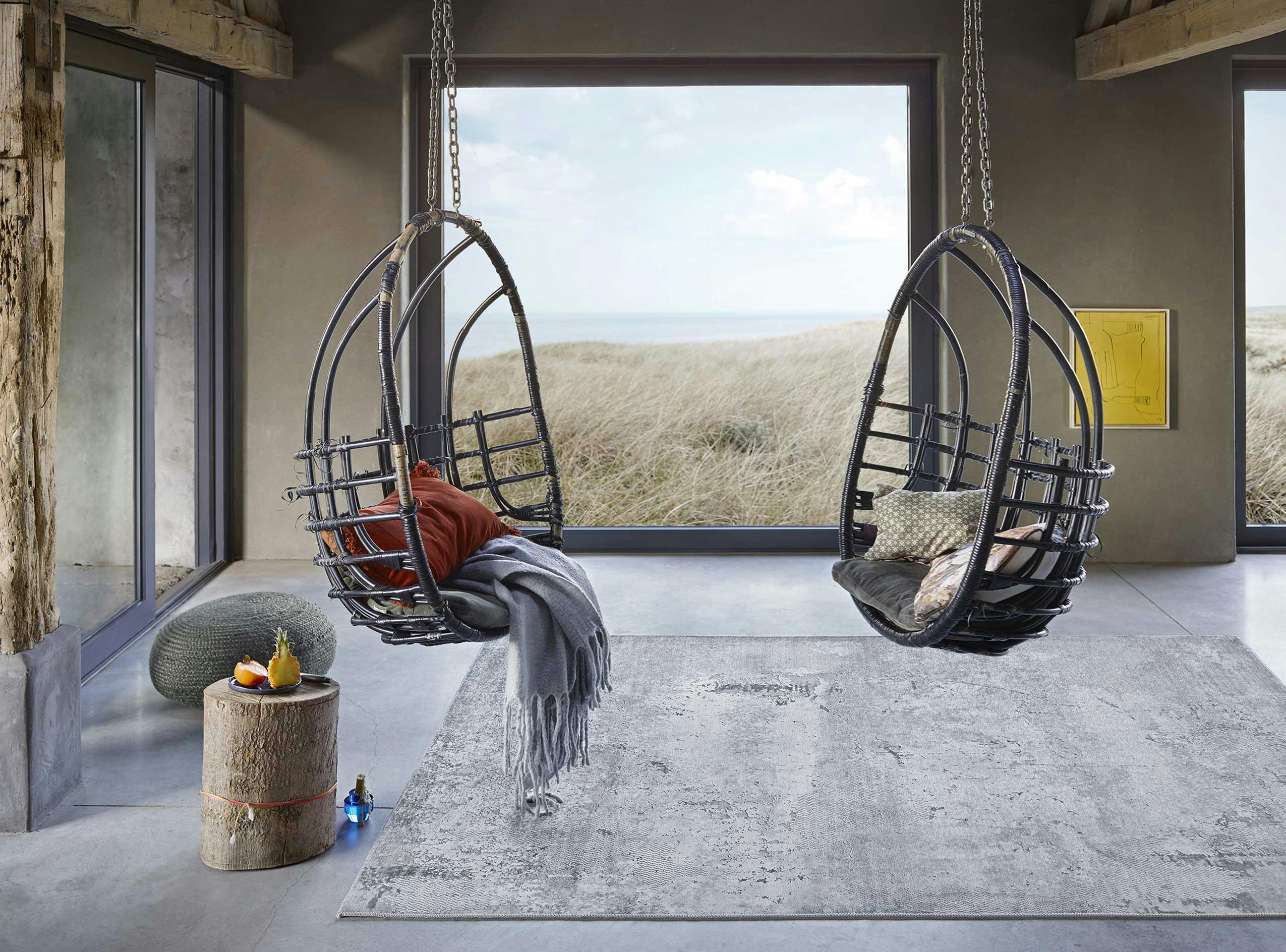 RADIATE - Tapis plat inspiration vintage tons de gris 130x190