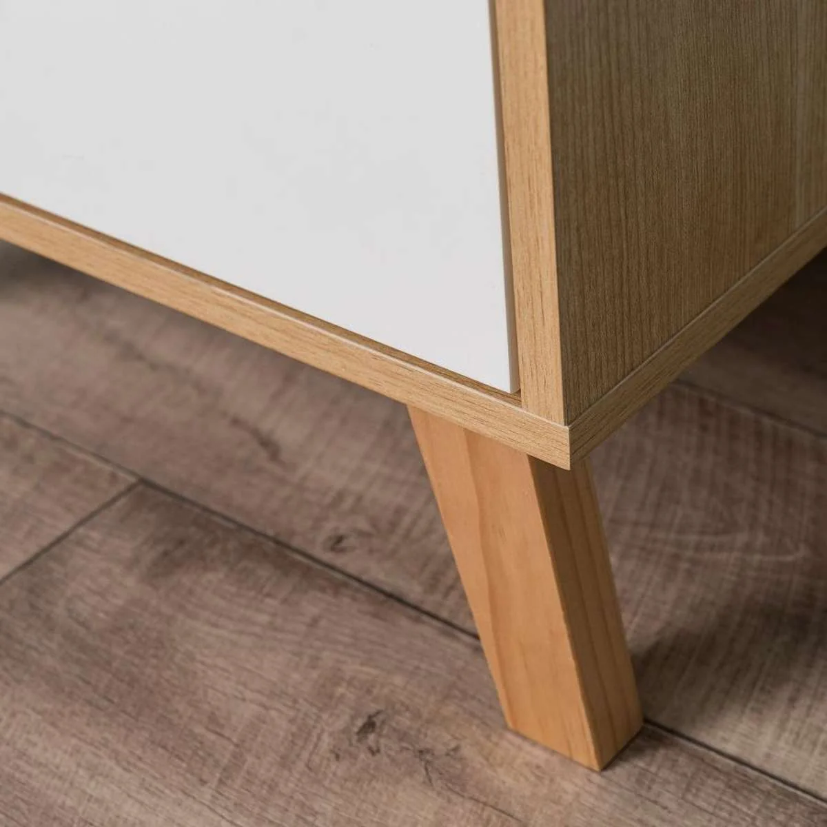 Aspen Bedside Table - White/Natural