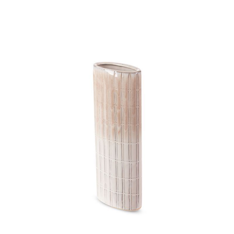 Nowoczesny wazon ceramiczny EDNA 12X6X31 kremowy