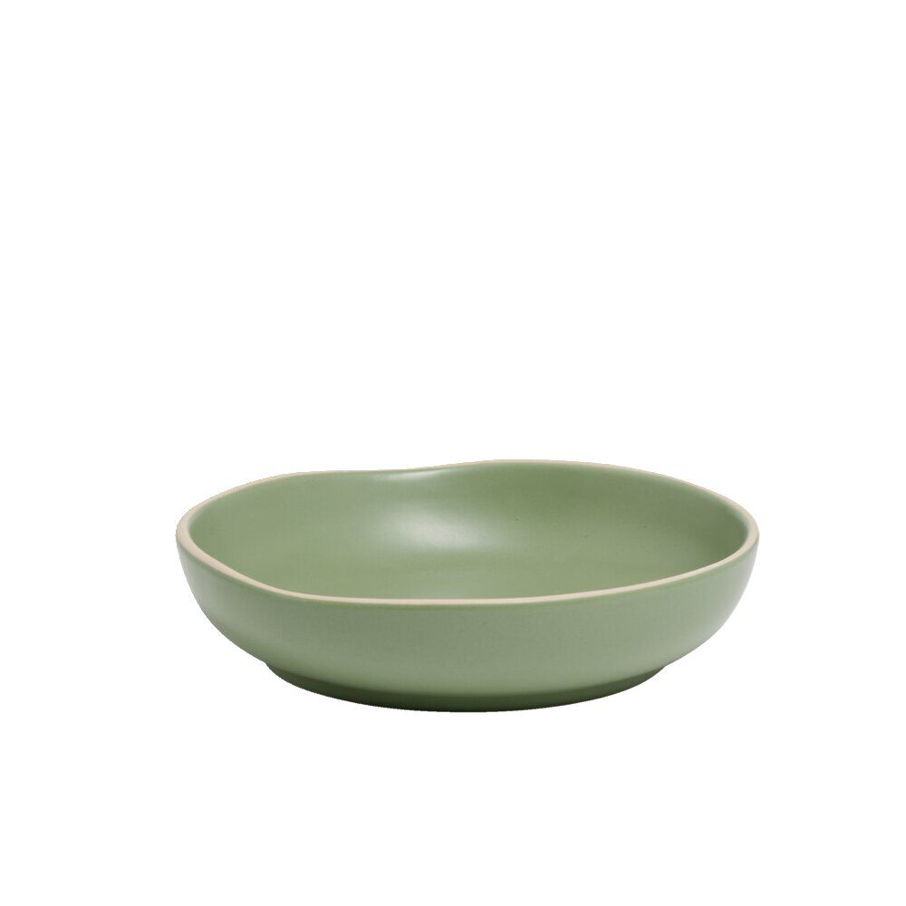 Assiette creuse en faïence vert Ø20xH4cm