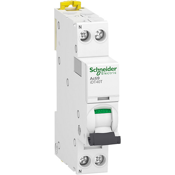 Disjoncteur modulaire ACTI9 IDT40T 1P N courbe C 4500A 6kA 25A SCHNEIDER ELECTRIC A9P22625
