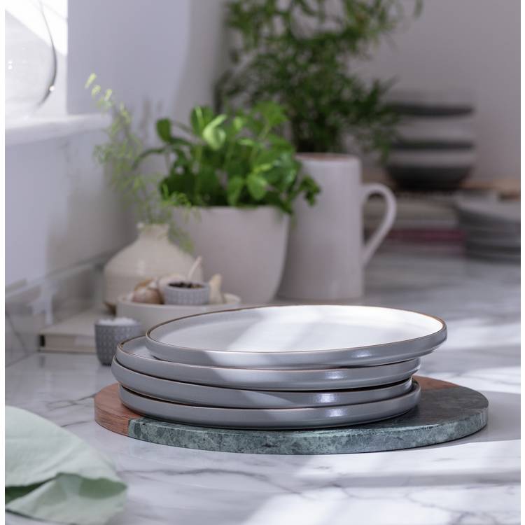Habitat Speckle 4 Piece Stoneware Dinner Plate - Grey