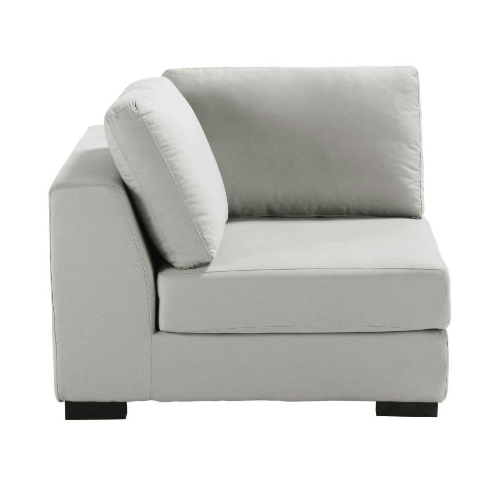 Terence - Angle pour canapé modulable en toile gris clair