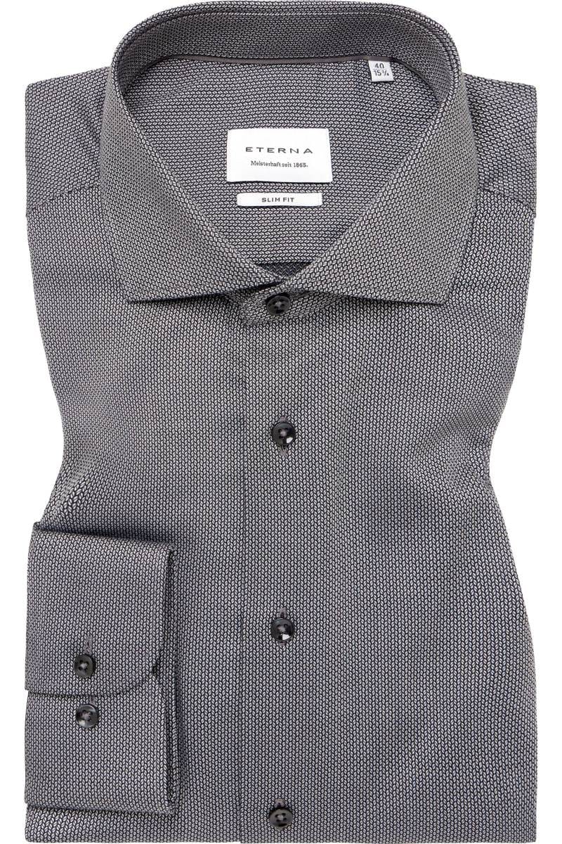 ETERNA Slim Fit Hemd silber, Strukturiert