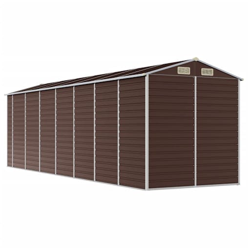NNEVL Garden Shed Brown 191x640x198 cm Galvanised Steel