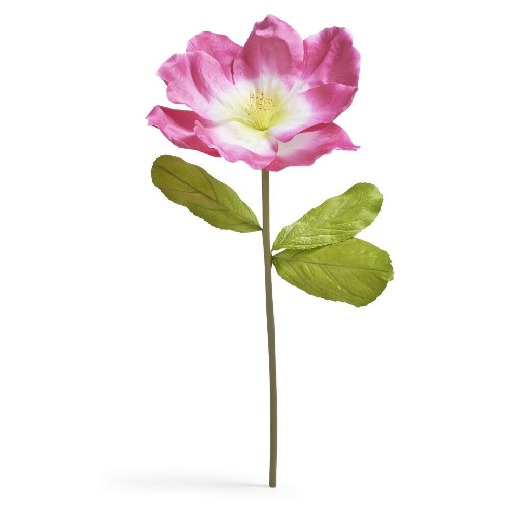 Fleur artificielle rose et blanche tige XXL H105cm
