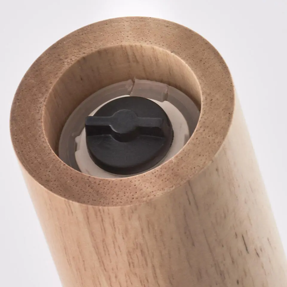 Zeller Pepermolen of zoutmolen - hout - zwarte dop - 15 cm