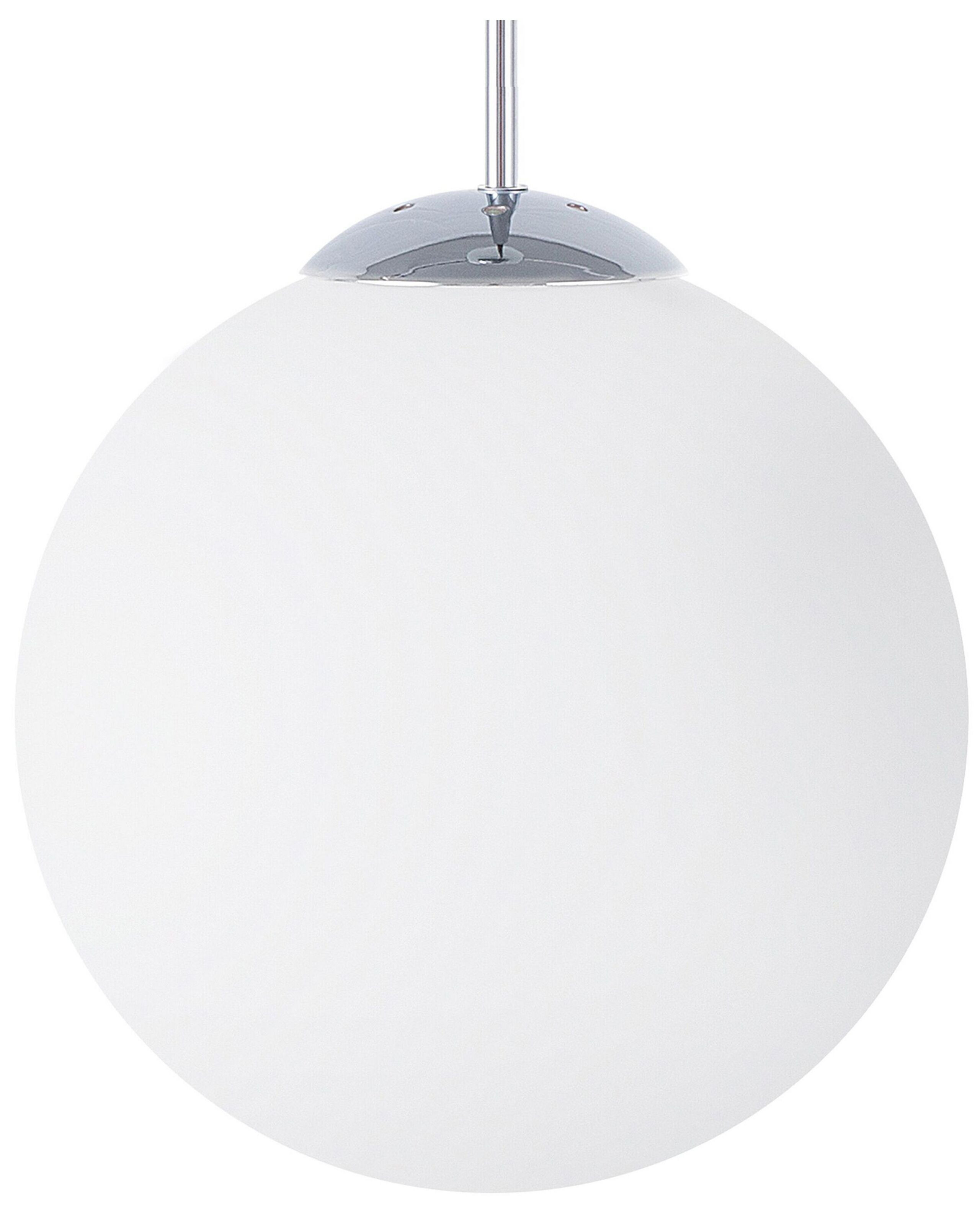Lampa wisząca kula mleczne szkło biała