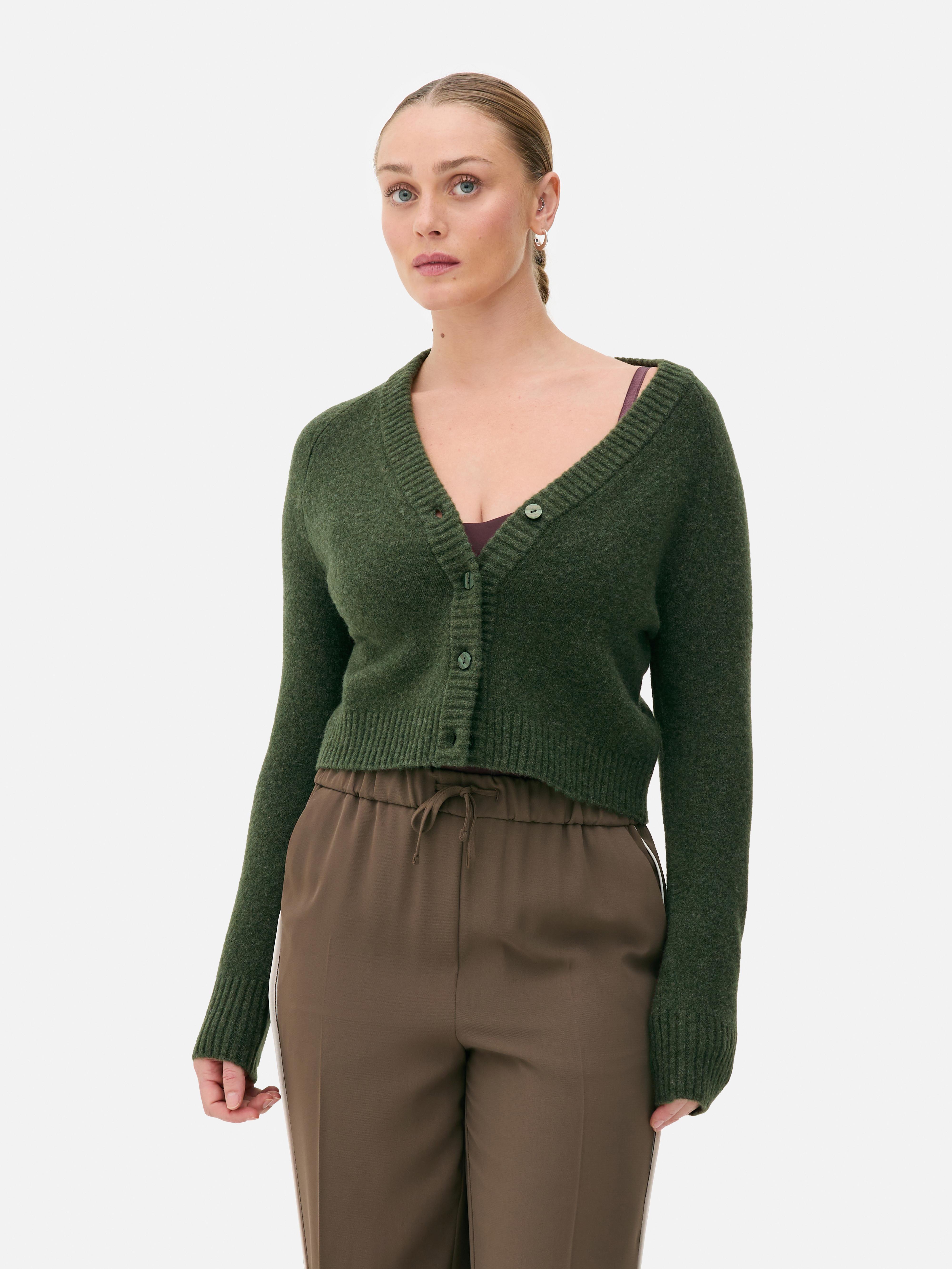 Cropped V-Neck Cardigan