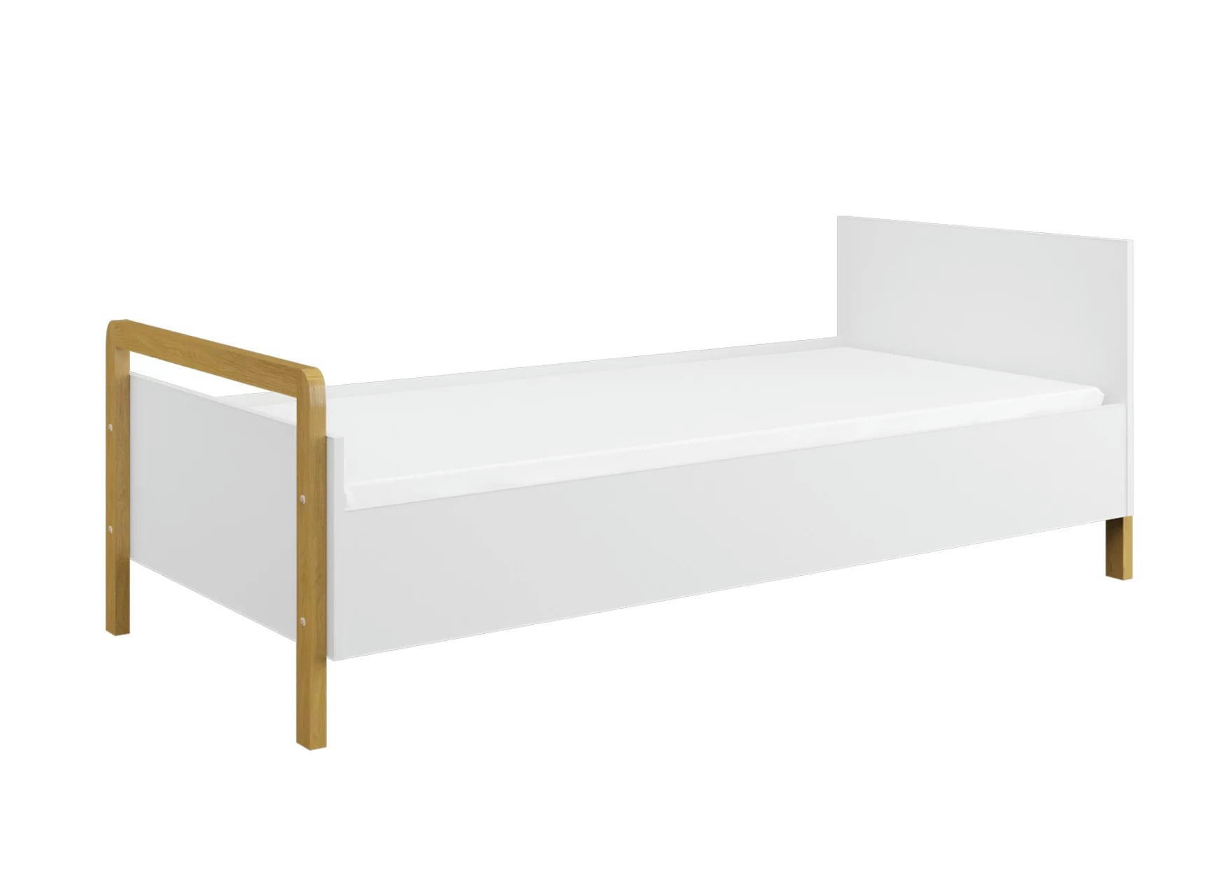 ADAM - Lit enfant 80x180 Blanc et Chêne