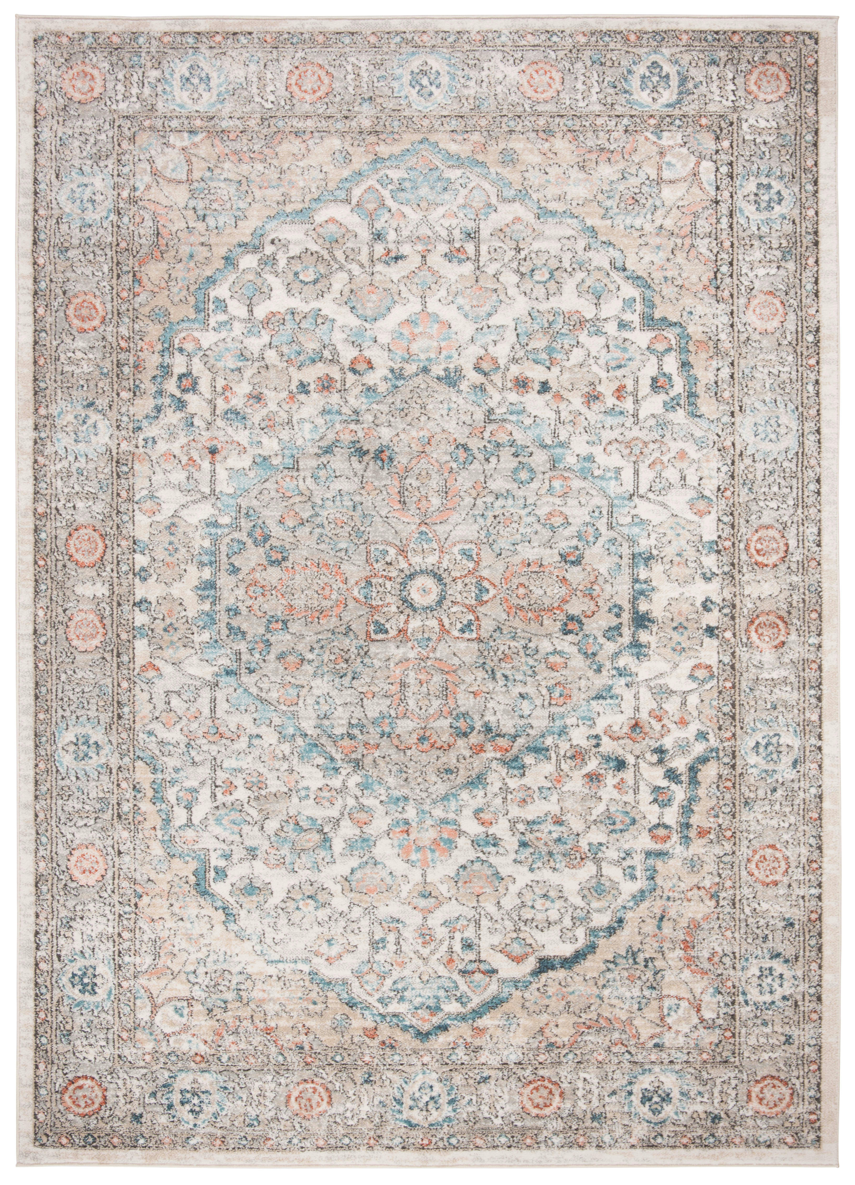 OREGON - Tapis de salon interieur en gris & bleu, 155 x 229 cm