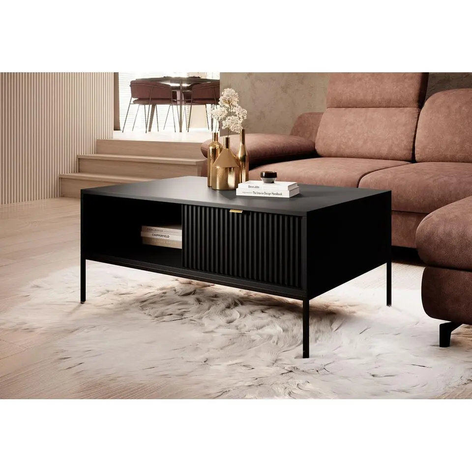 Meubella - Salontafel Navil - Zwart - 104 cm