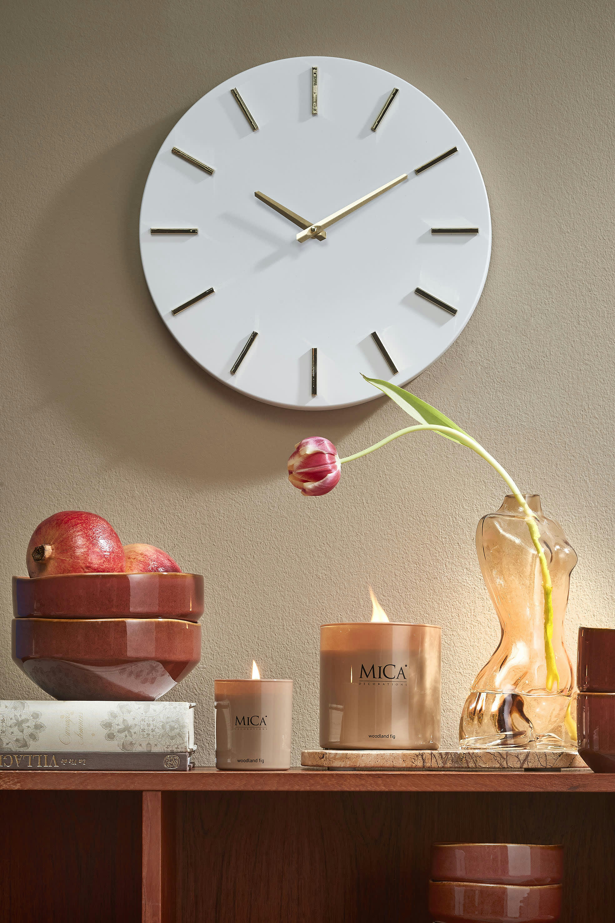 BRIXEN - Horloge en aluminium blanc D35,5