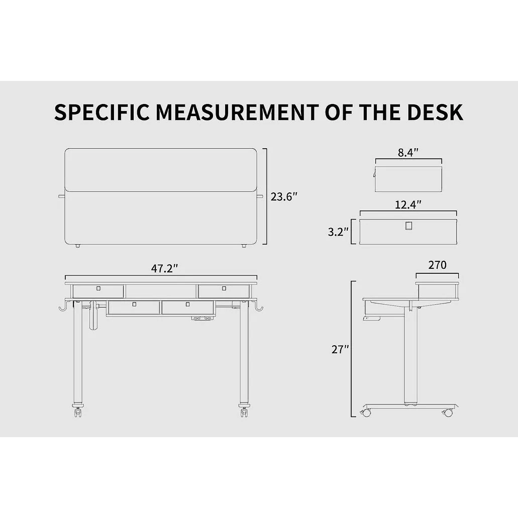 FEZIBO/Home Office Furniture/Wood/Standing Desk With 4 Drawers/Desks