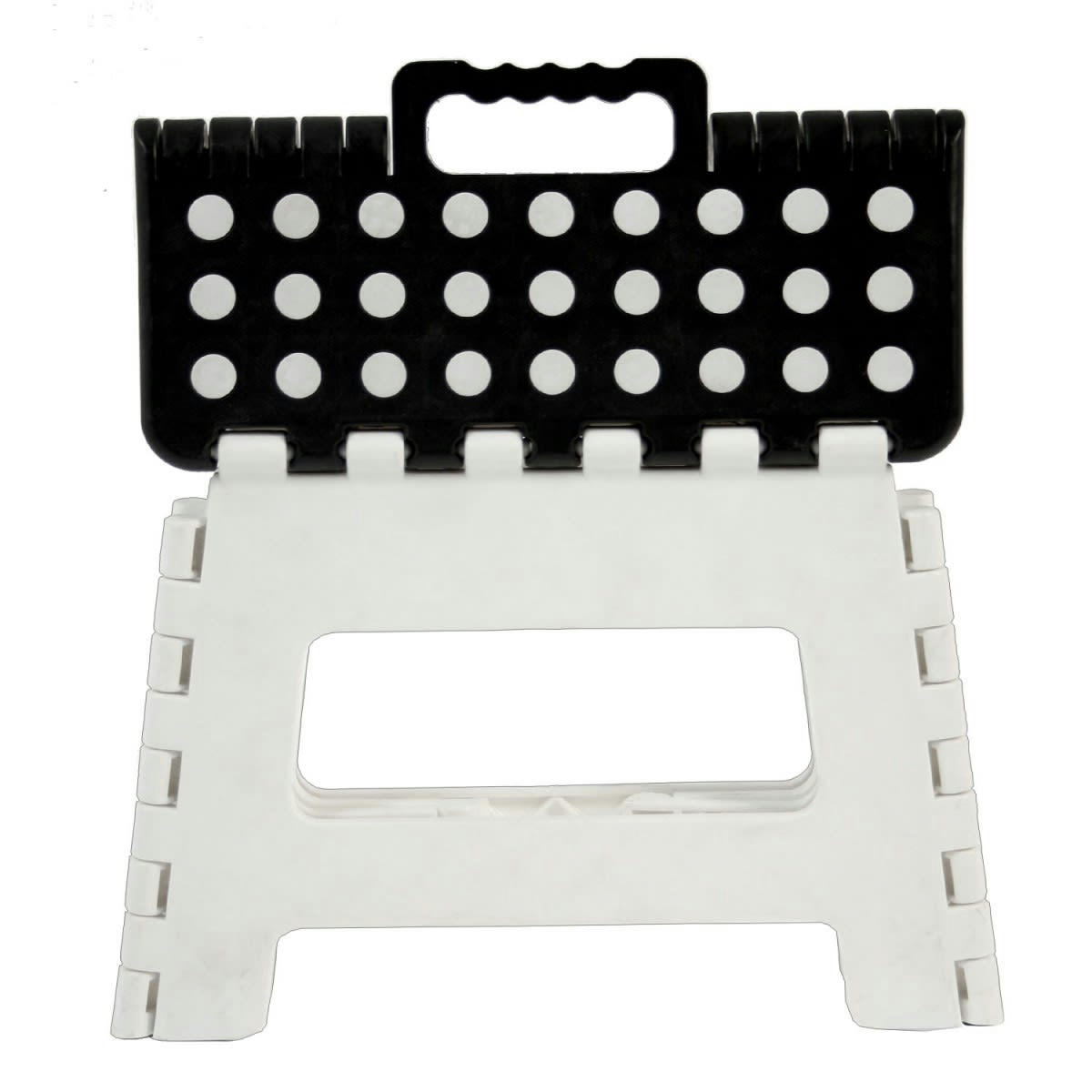 - Escabeau marchepied pliable plastique blanc et noir H22cm