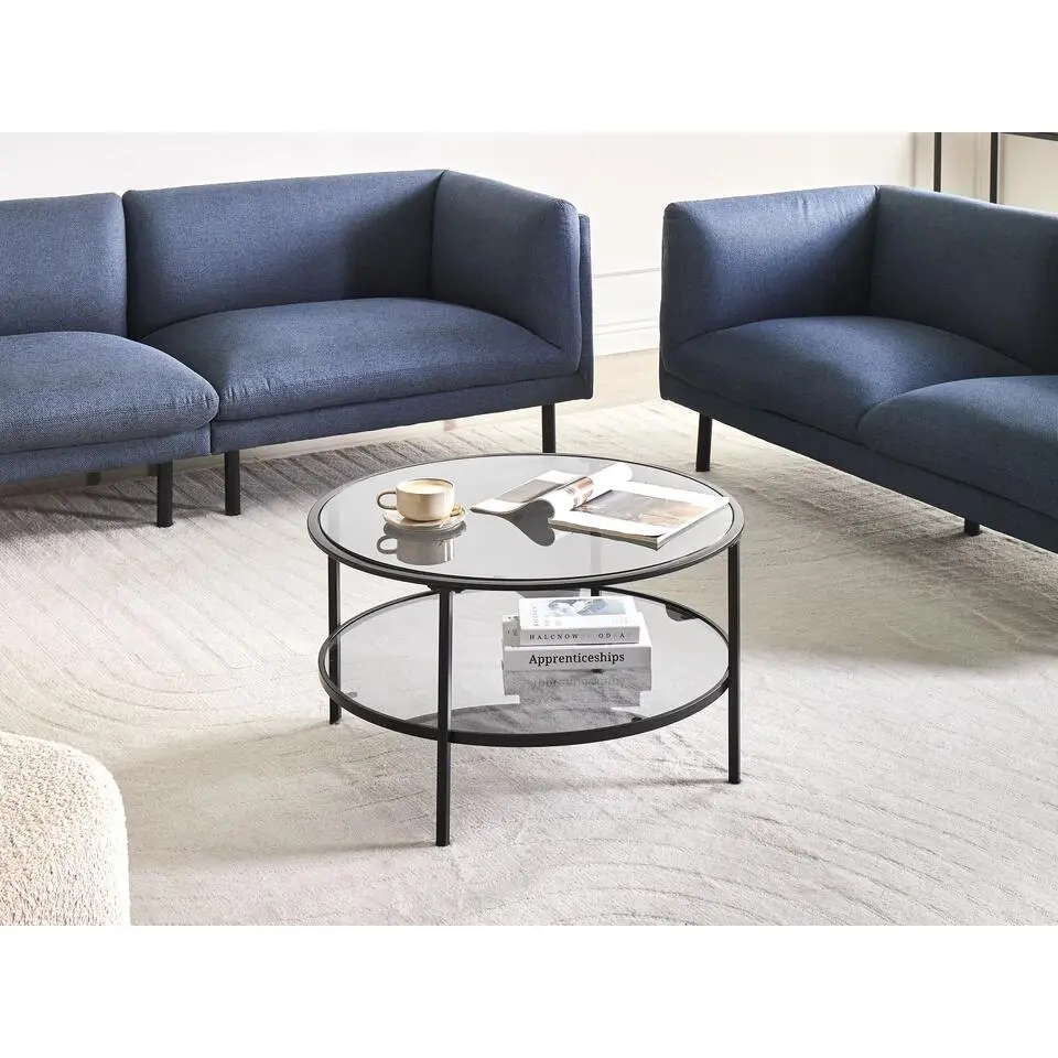 TELLAKA - Salontafel - Zwart - ? 80 cm - Veiligheidsglas